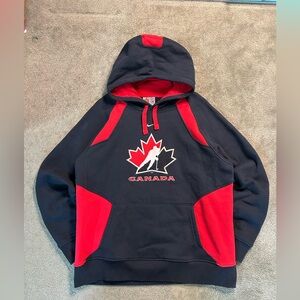 Vintage Y2K Nike Team Canada Hockey Hoodie Sweatshirt Large Center Swoosh Rare